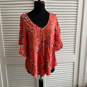 Anthropologie Flowy Coral top